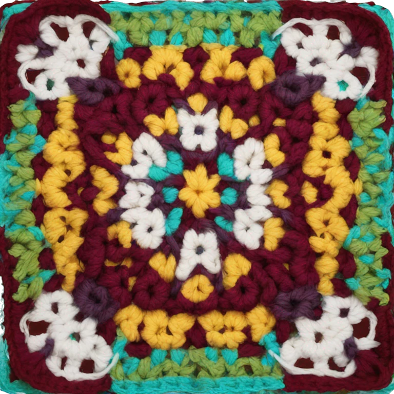 crochet granny square scarf emoji