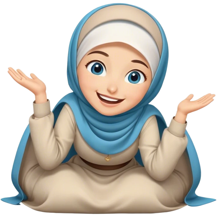 Turkish beautiful finish Konya girl blue eyes with hijab and islamic dress she’s Rolling on the Floor Laughing  emoji