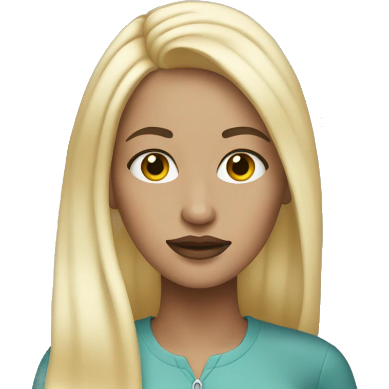 Blonde makeup artist with no eyebrows emoji