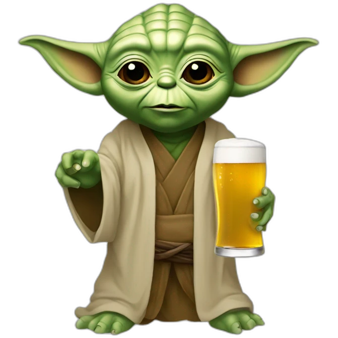 Yoda qui boit une bière emoji