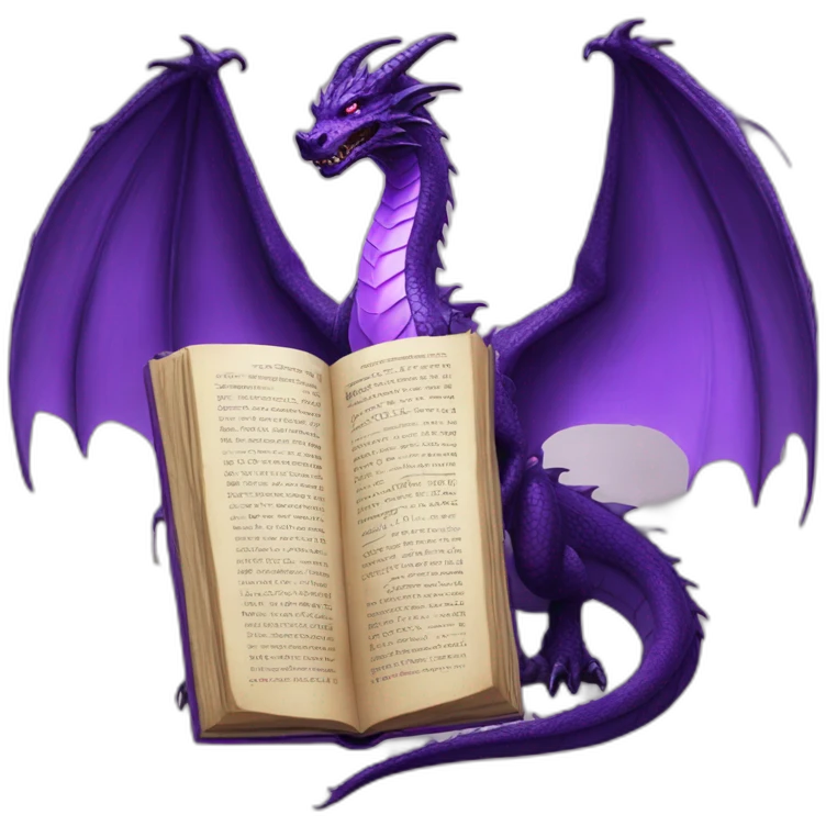 purple dragon holding the book of the dead emoji