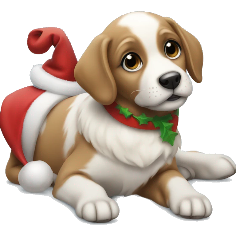 Christmas puppy emoji