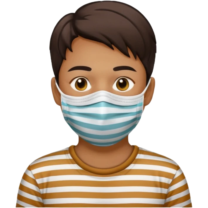thief with stripped shirt, face mask emoji