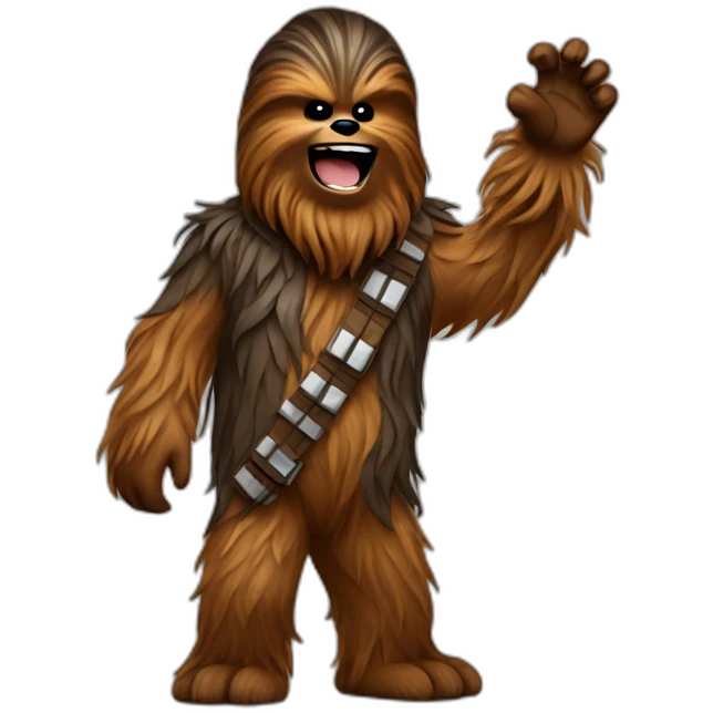 Chewbacca waving emoji
