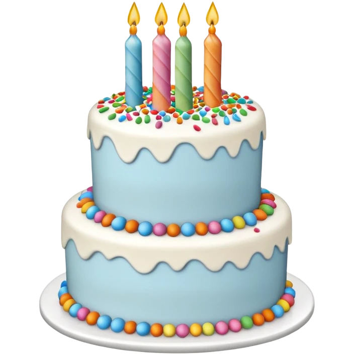 un gateau d'anniversaire en ligne blanche emoji