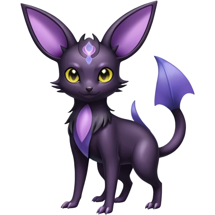 Shiny Dark Noibat-Espeon-Umbreon-Nidorino-fusion-hybrid full body emoji