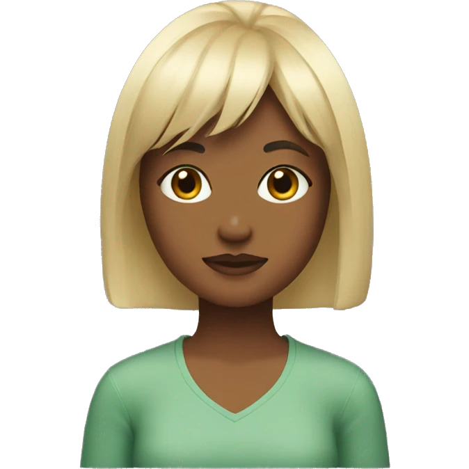 Girl with blonde wolfcut with bangs emoji