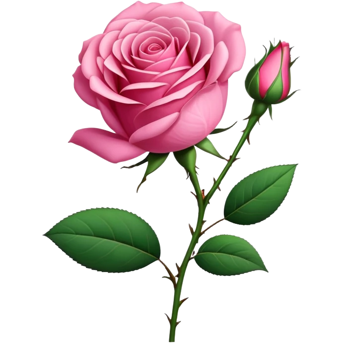 Pink long stem rose emoji