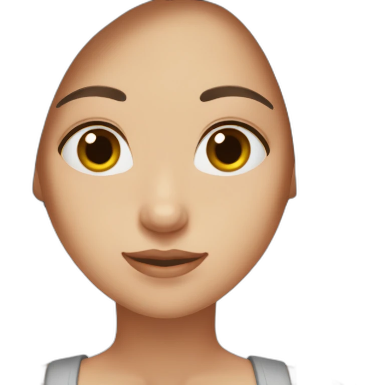 Girl with white skin and brown straight hair and brown eyes emoji
