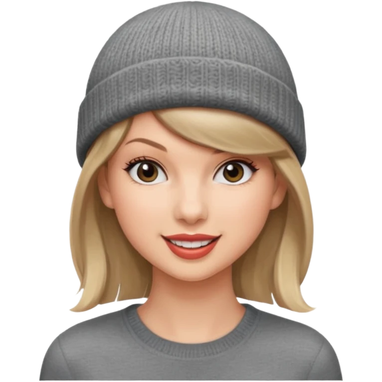 taylor swift wearing gray beanie emoji