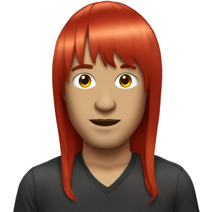 Dj with red bangs hair long emoji