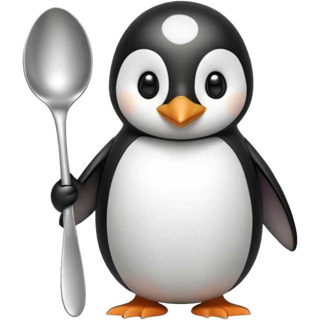 Elinde kasık tutan Penguin emoji