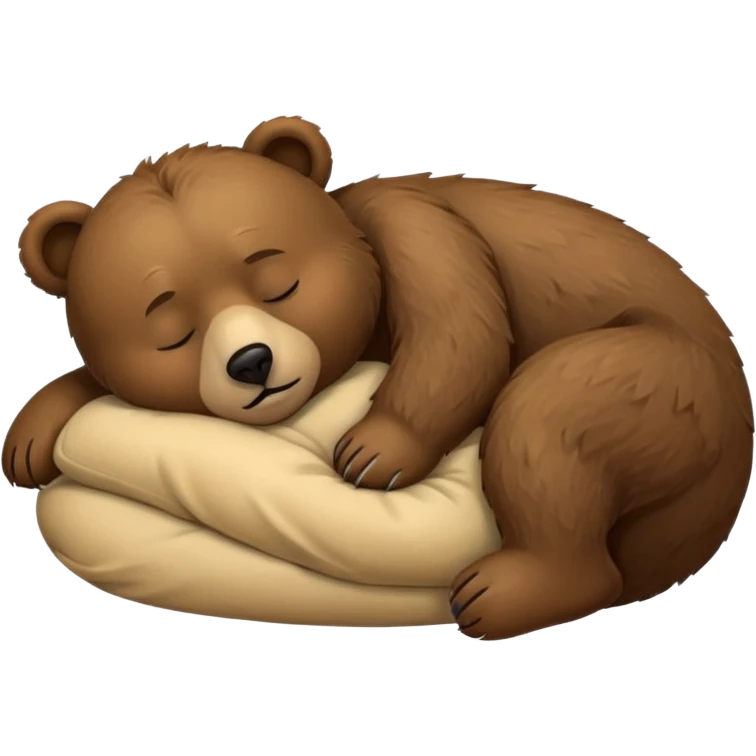 a bear sleeping  with zzz emoji
