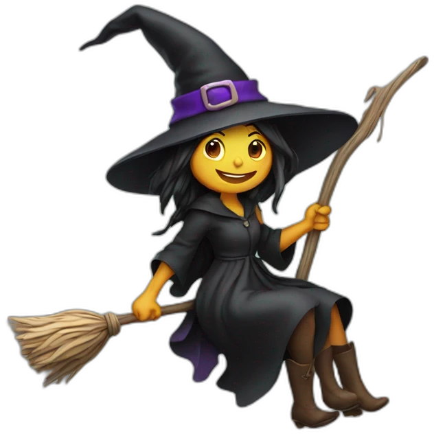witch on a broom emoji