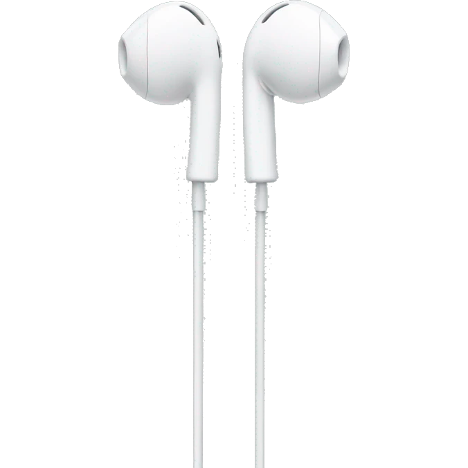 old apple earbuds with sound coming out emoji
