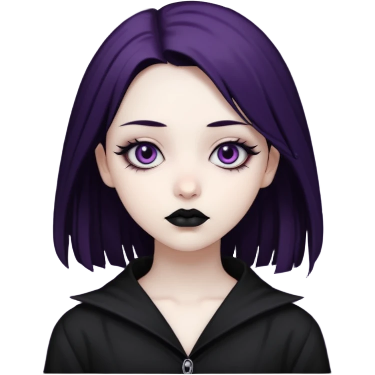 Goth girl with managa emoji