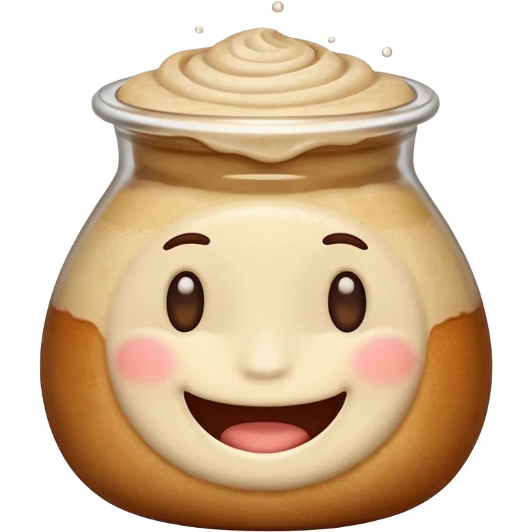 Sourdough starter emoji with face emoji