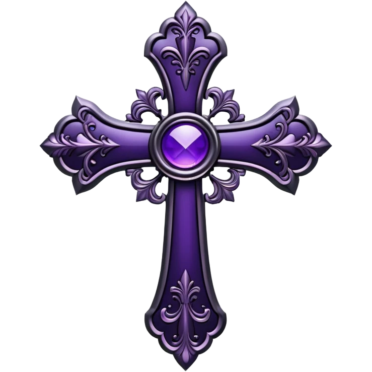 black gothic cross dark purple emoji