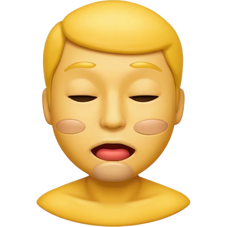  A male emoji with hyper lips with it’s eyes closed not smiling with its mouth closed and it’s yellow while making the ishowspeed face emoji