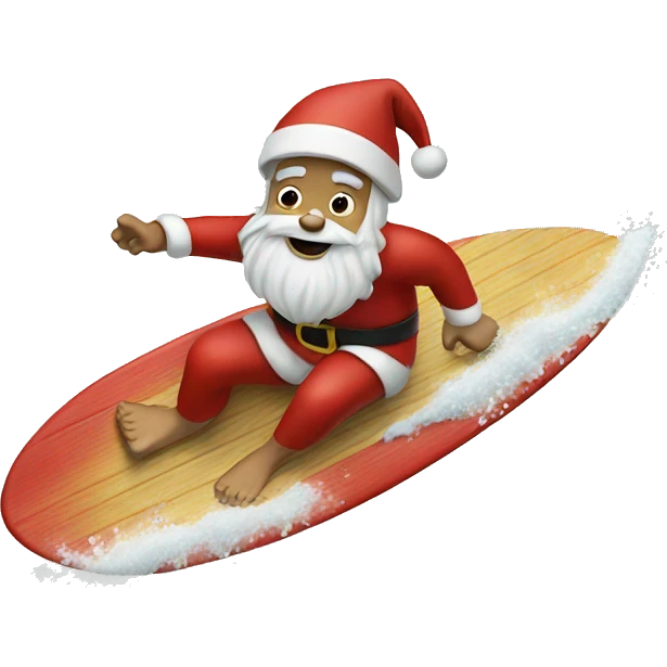 santa claus surfing emoji