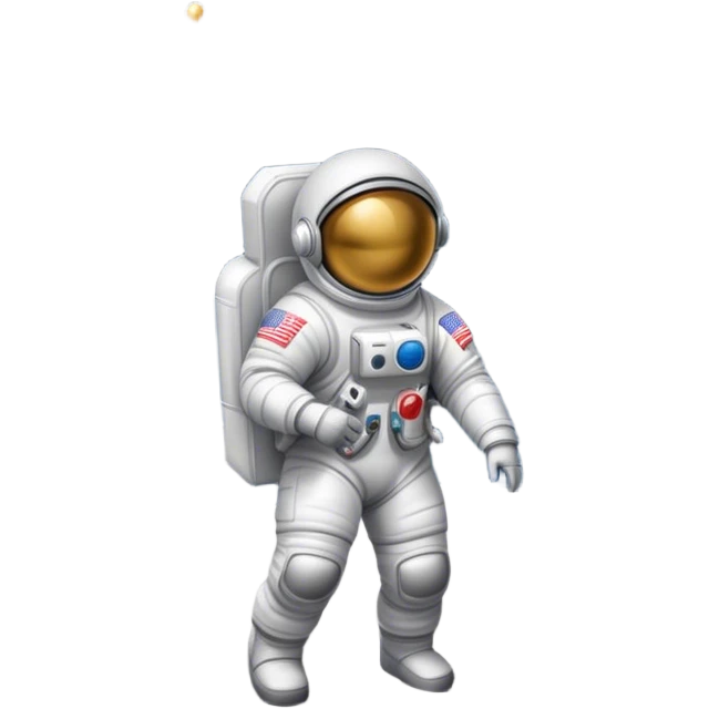 astronaut, ufo, us flag on moon emoji