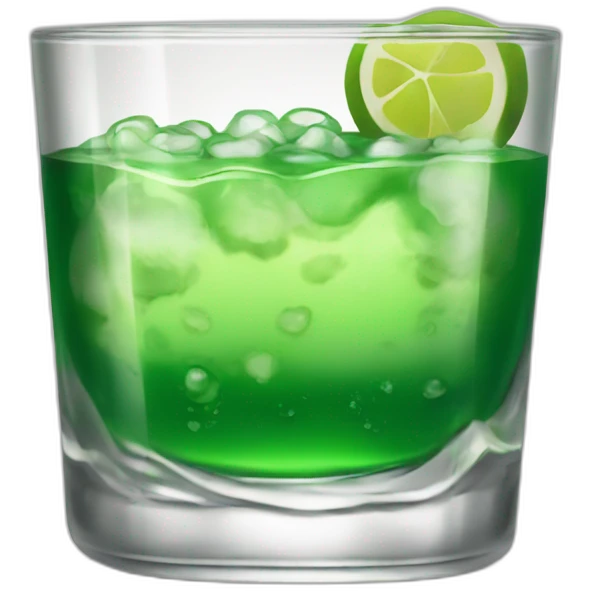 green drink in short old fashioned glass emoji