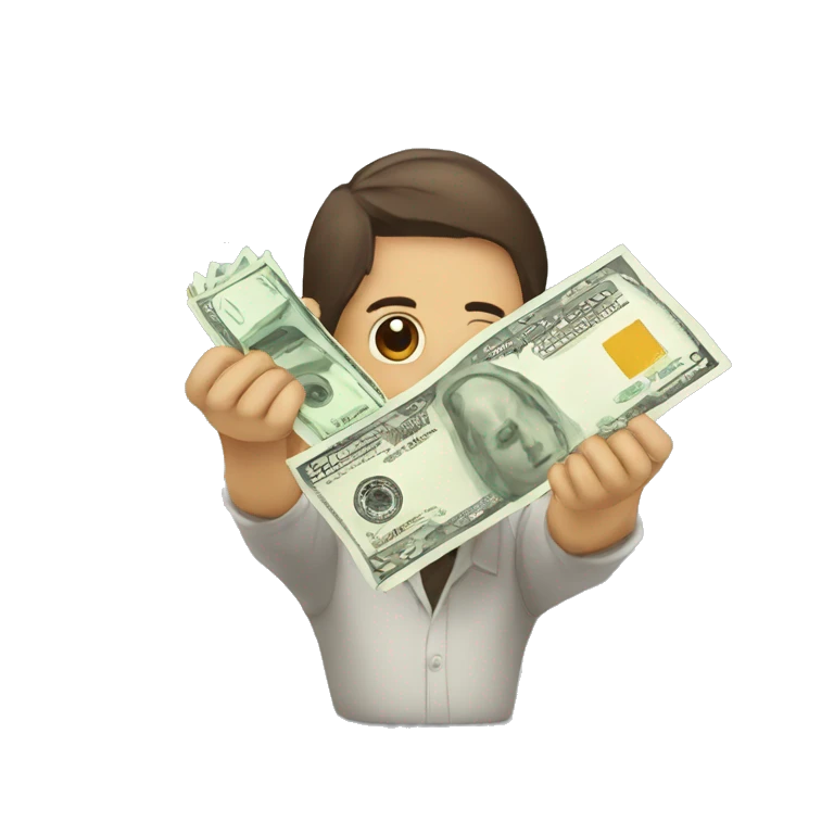 MANO CON DINERO Y BILLETE emoji