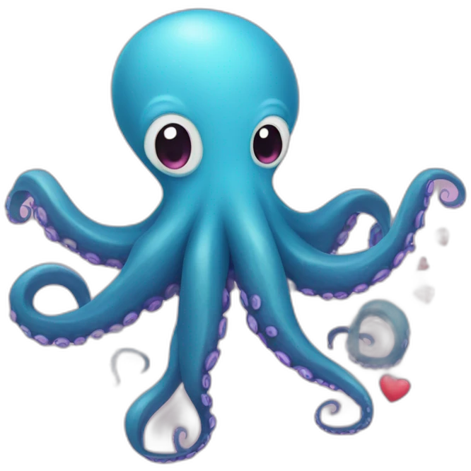 octopus with hearts emoji