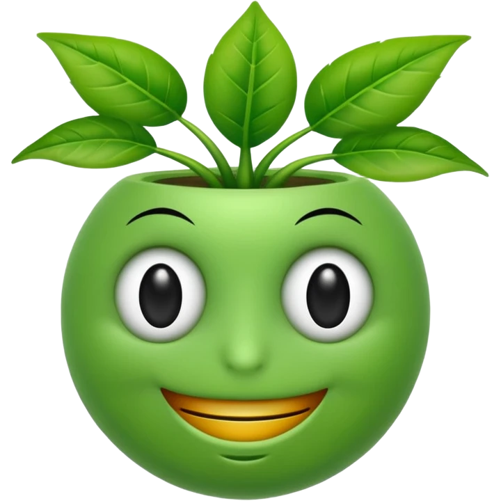 Smiley face with plant eyes emoji