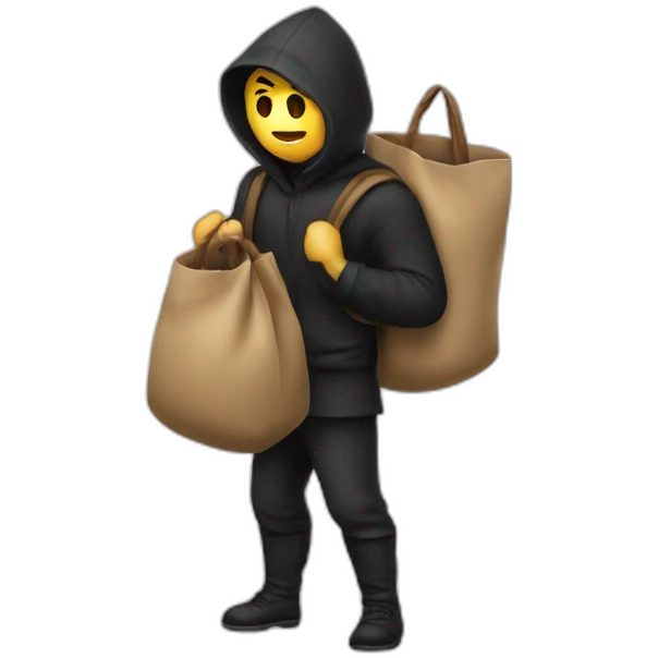 The thief with a bag on his back emoji