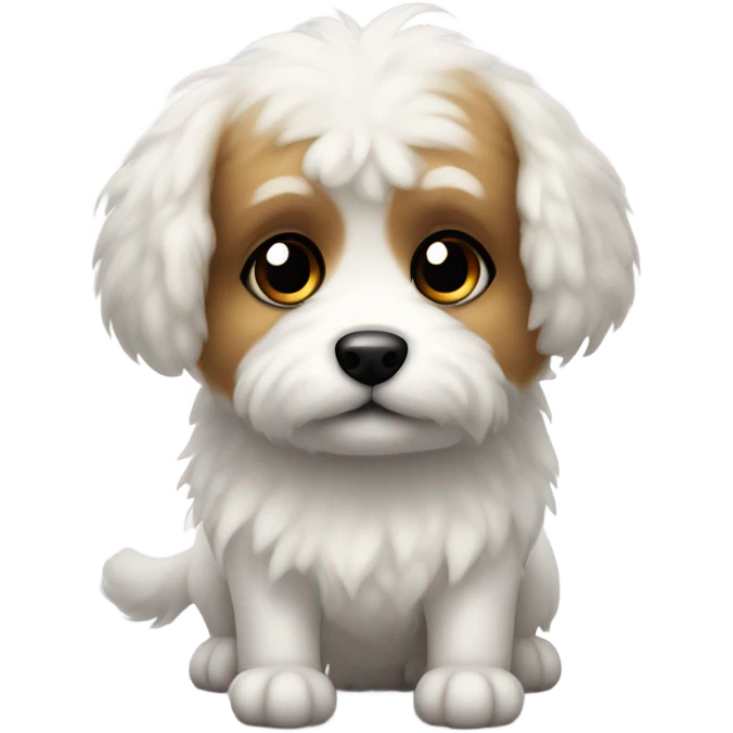 A white shitzoo maltese emoji
