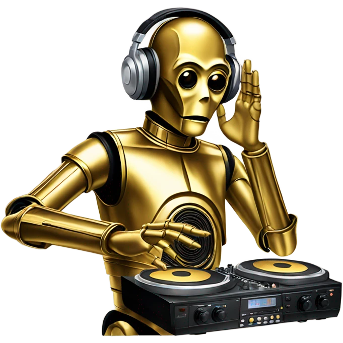 C-3PO playing dj emoji