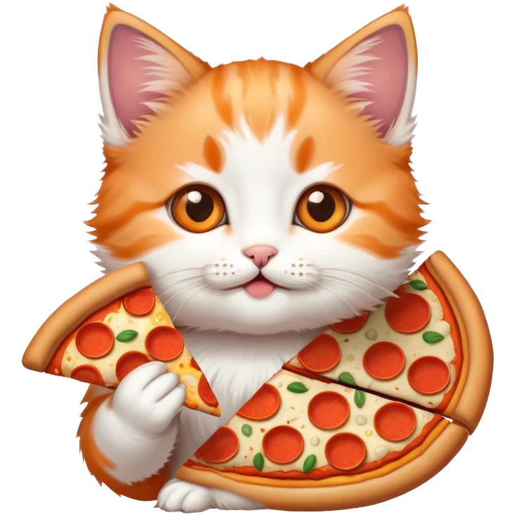 Kitten eating pizza  emoji
