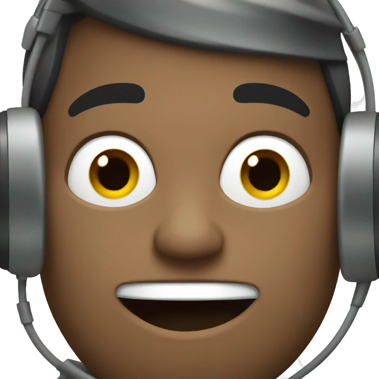 shushing with headphone emoji
