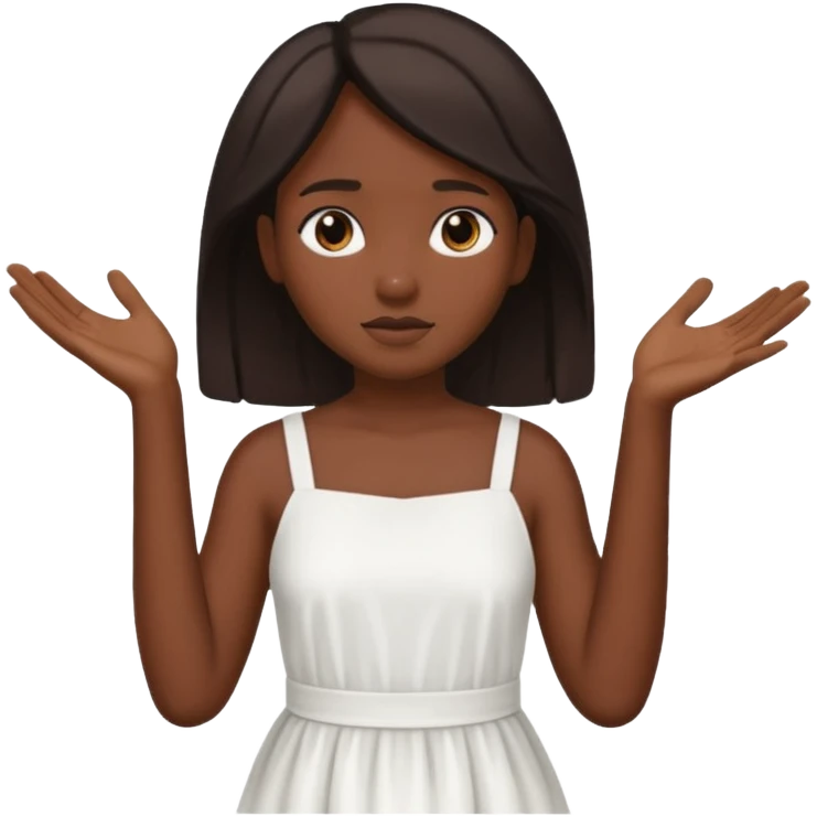 Dark skin girl asking for money with hand out emoji