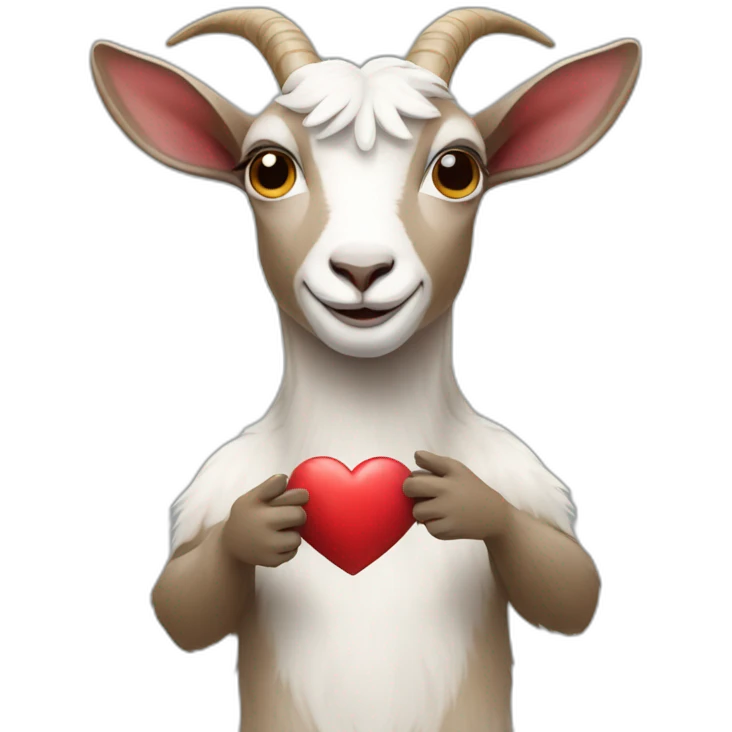 Goat with Heart in hands emoji
