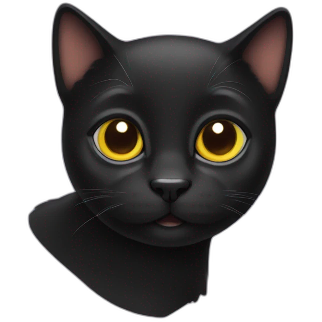 Black cat named Newt emoji