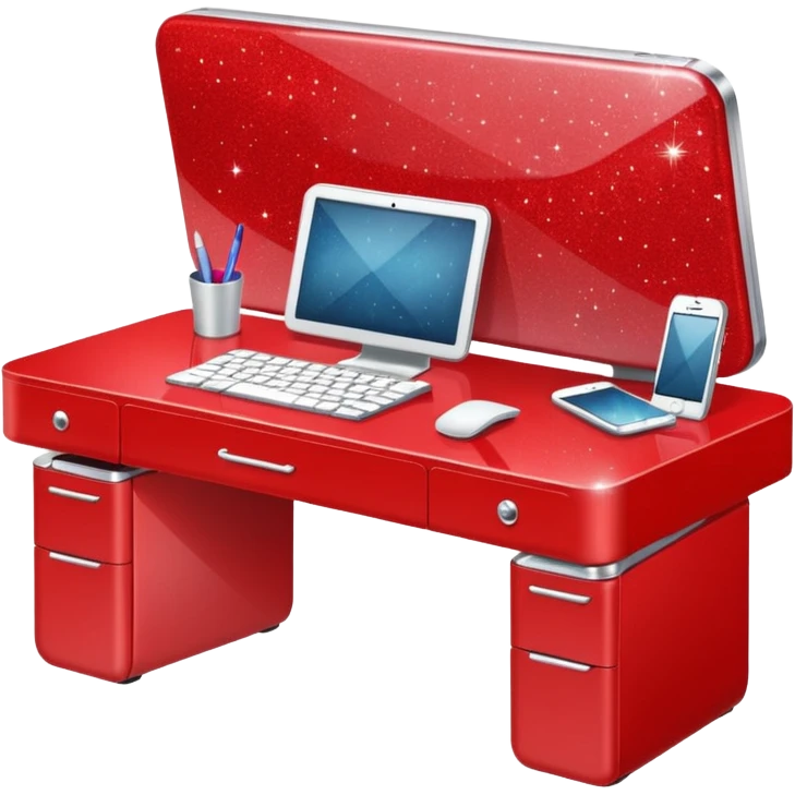 red glitter desk emoji