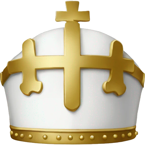 White Mitre with a golden cross for a Bishop emoji