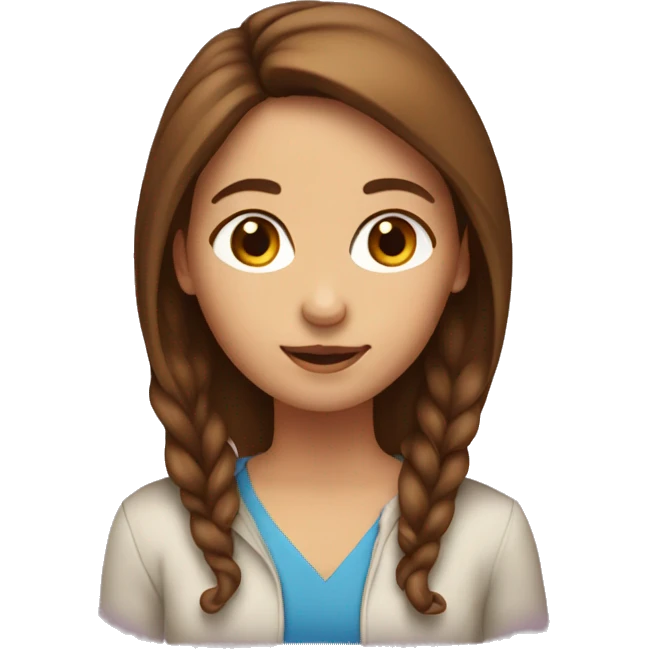 A Girl with Brown hair in her 40th emoji