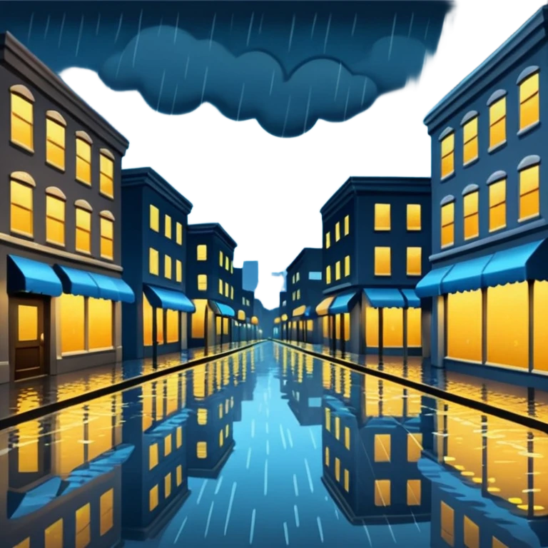 Drizzle Night with rain on backgournd  emoji