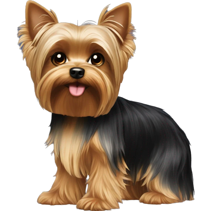 Yorkie dog with name Roni emoji