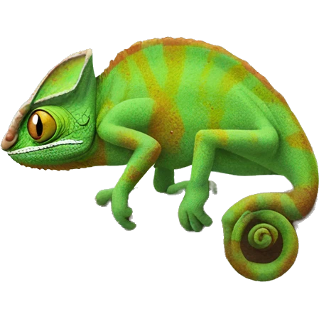chameleon on tree branch emoji