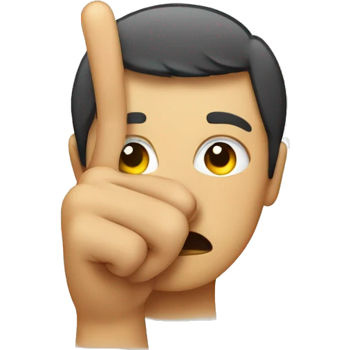 Face pointing two fingers at head  emoji