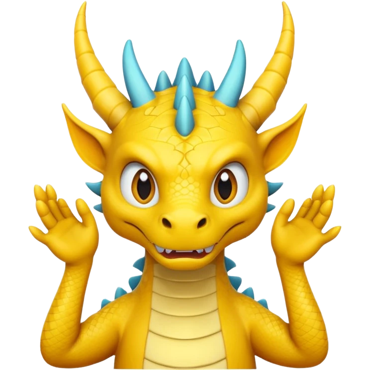 Draw a dragon that has his hands on. His head (confused?) like psyduck and a head tilted emoji