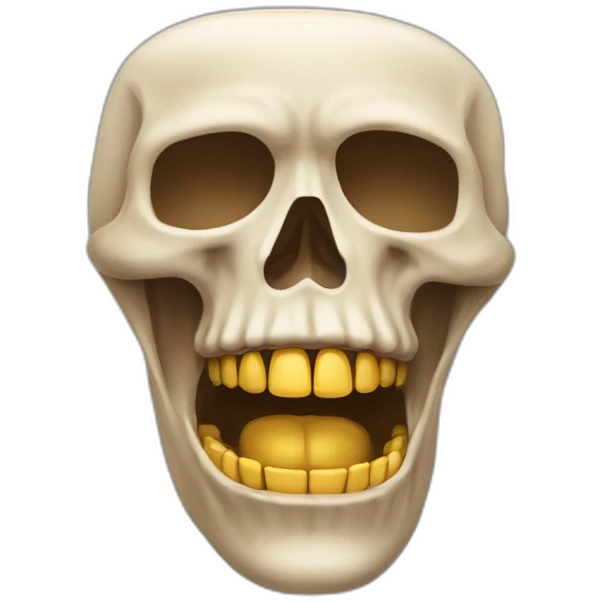 Squelette avec bouche ouverte emoji