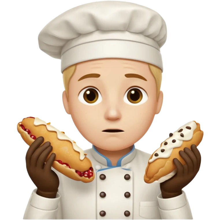 SAD SAD crying overworked pastry chef with cannoli emoji