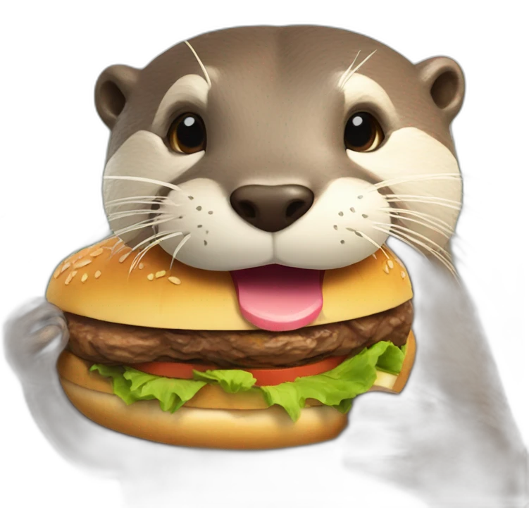 Otter eating a burger  emoji