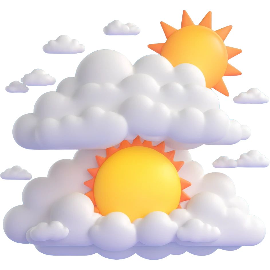 cloudy sky with sun peeking through emoji