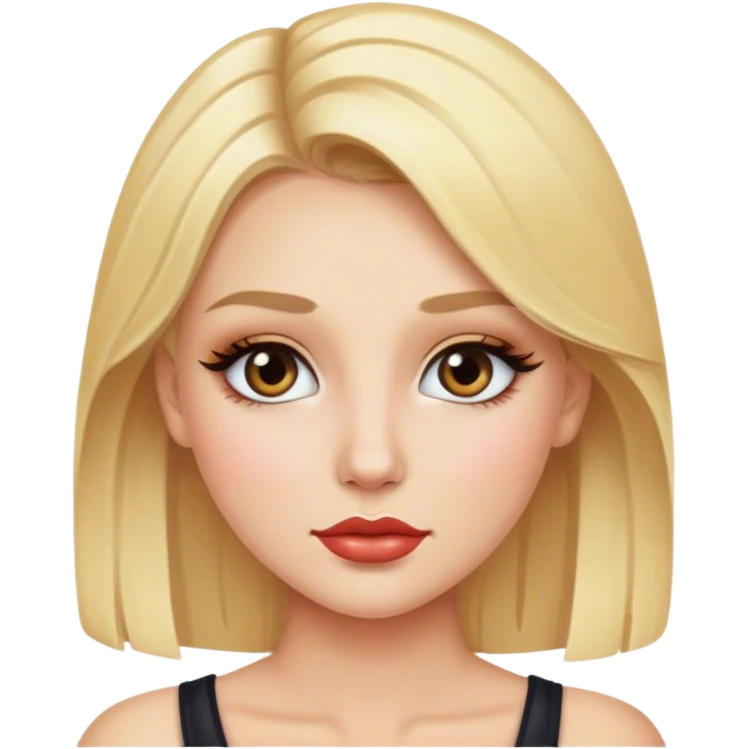 blonde girl wearing make up emoji